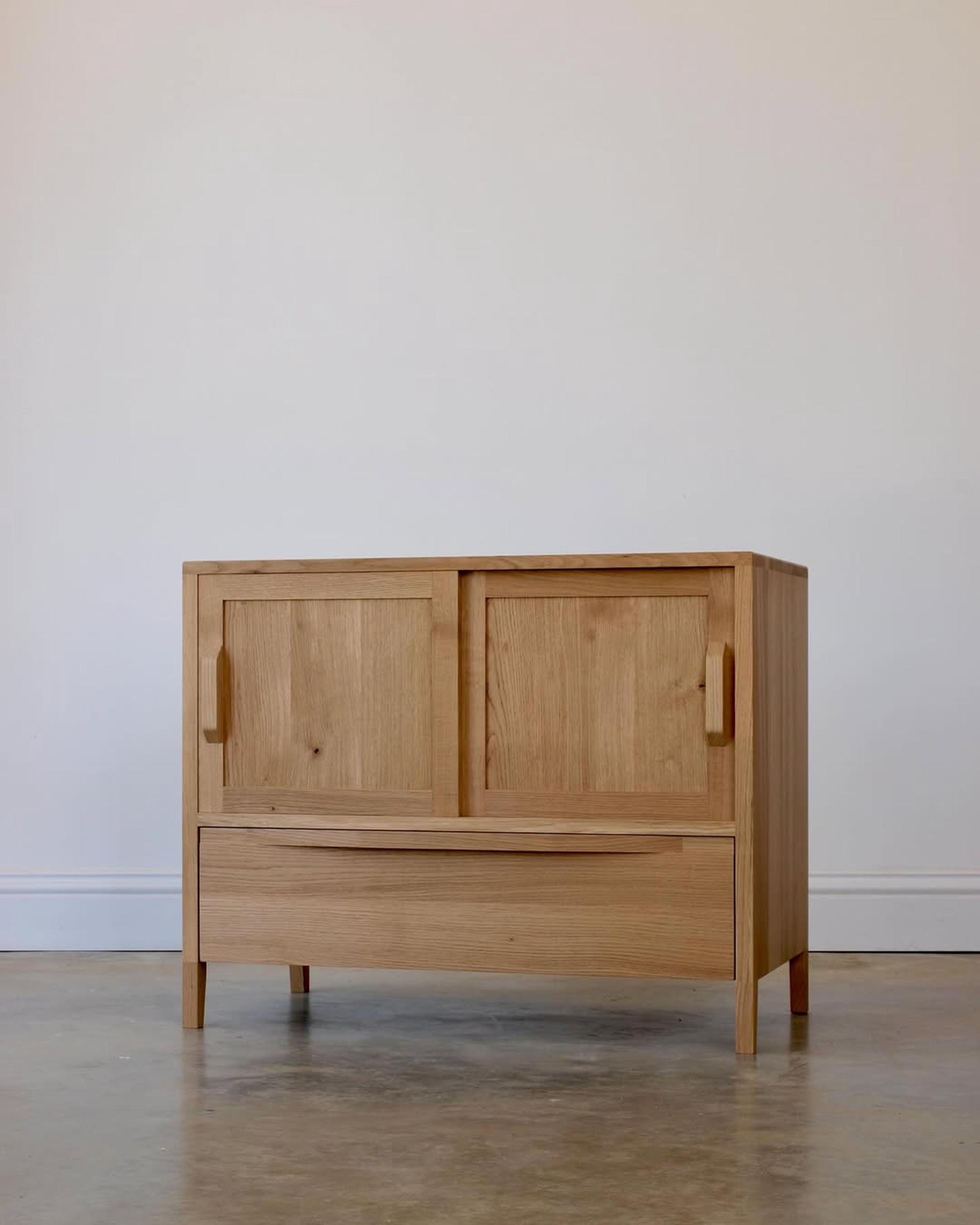 Sliding-Door Media Sideboard with Deep Drawer