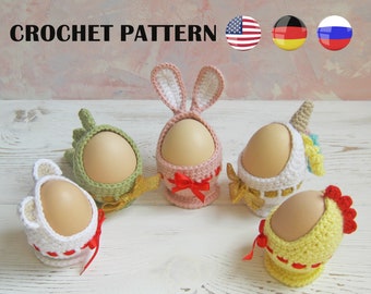 PATTERN Crochet Easter Decor. Coats for Easter Eggs. Crochet easter basket. Egg holder crohet pdf