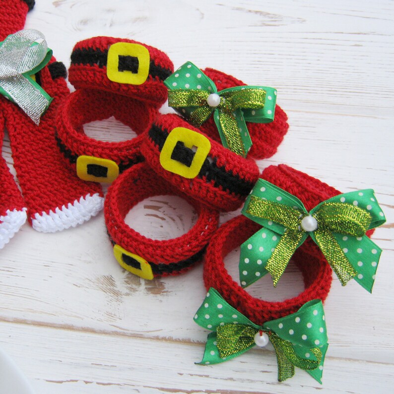 PATTERN Crochet Christmas Decor.Natural napkin rings.Christmas Etsy