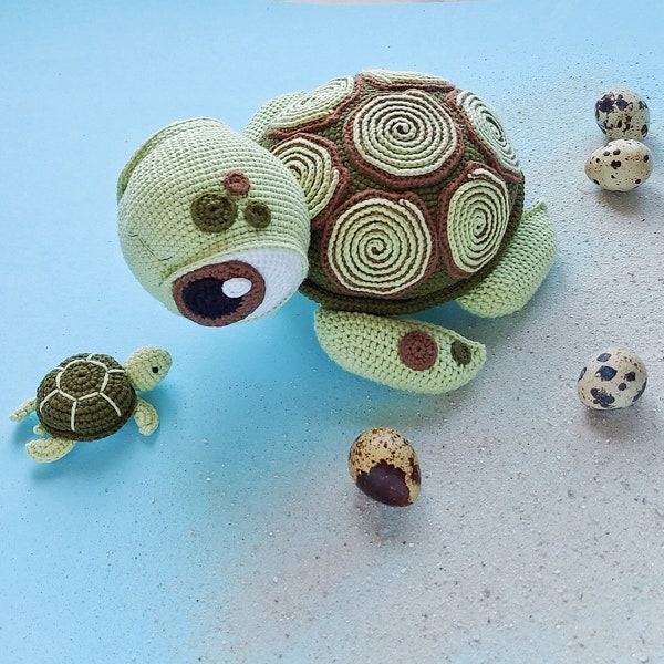 Crochet turtle amigurumi pattern toy. Crochet animals amigurumi pattern turtle