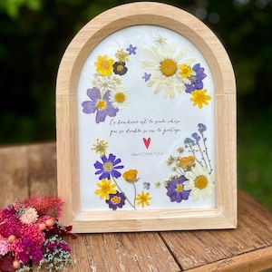 Herbarium Frame of Pressed Dried Flowers - Albert SCHWEITZER