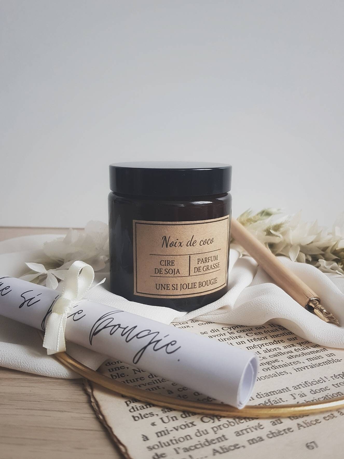 Noix de Coco. Bougie Parfumée Naturelle.