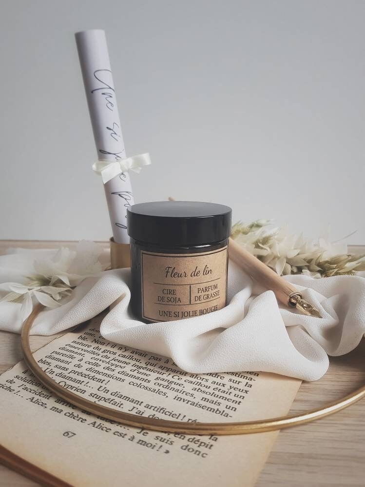 Fleur de Lin. Bougie Parfumée Naturelle.
