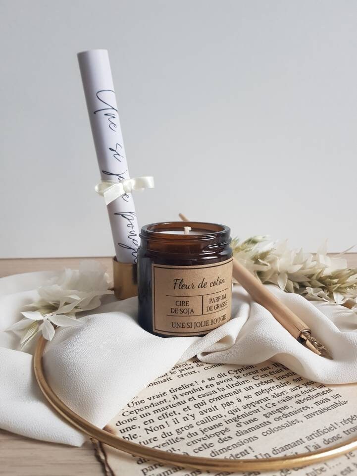 Fleur de Coton. Bougie Parfumée Naturelle.