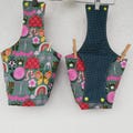 Clothespin bag, peg bag, oilcloth, clothespin storage, peg basket, housewarming gift idea