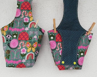 Wäscheklammerbeutel, Klammerbeutel, Wachstuch, Wäscheklammer Aufbewahrung, Klammerkörbchen, Geschenkidee zum Einzug