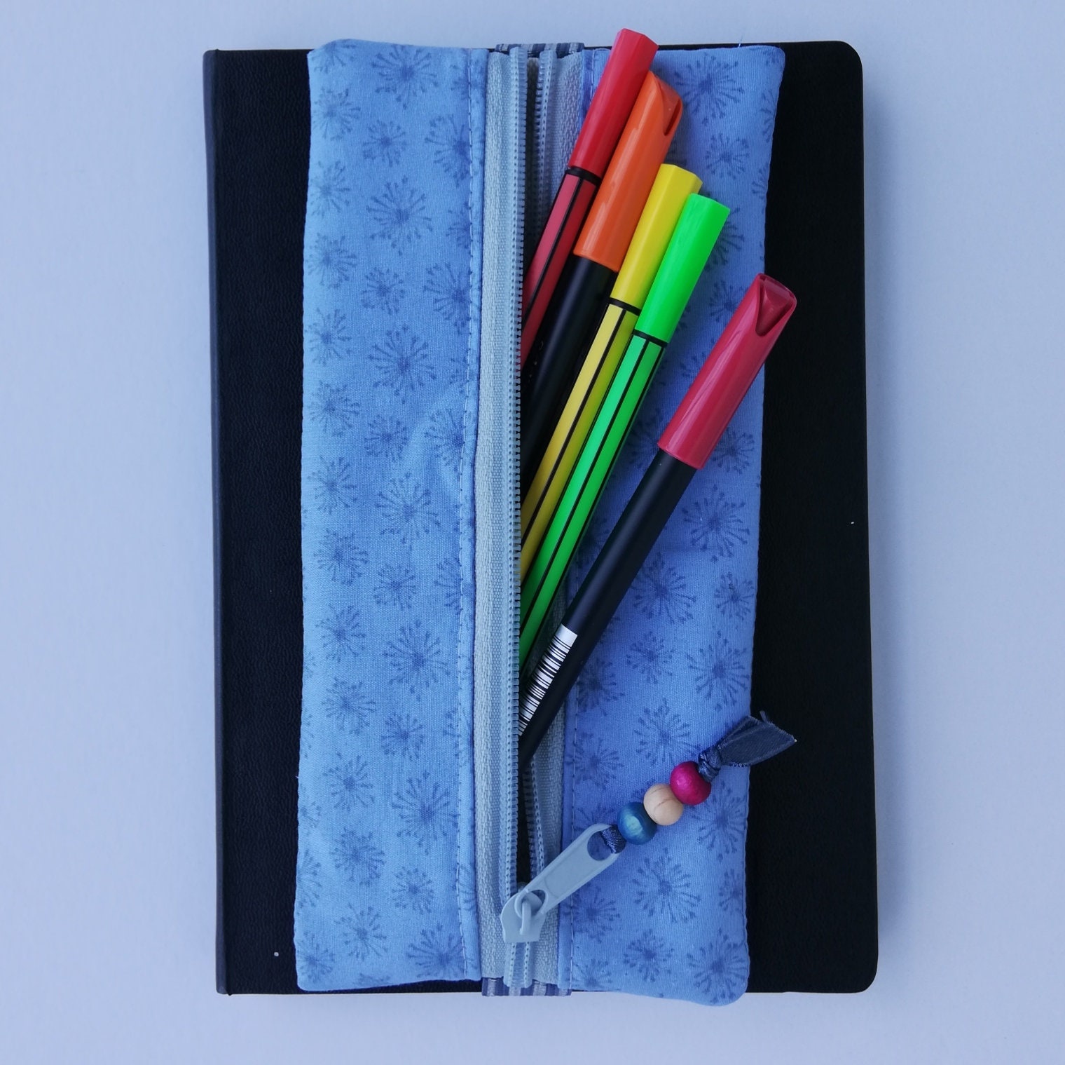 HMCEY Federmäppchen Blumen-Design - Schlampermäppchen Schule 17cm Rosa Canvas