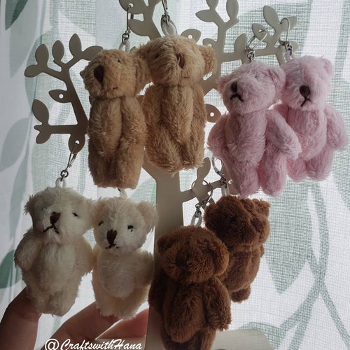 Fuzzy Teddy Bear Earrings Etsy