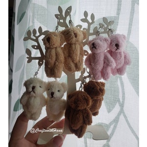 Fluffy Teddy Bear Hypoallergenic Earrings