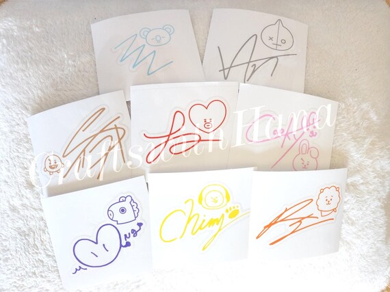 BTS BT21 シグネチャー防水ステッカー - Etsy 日本