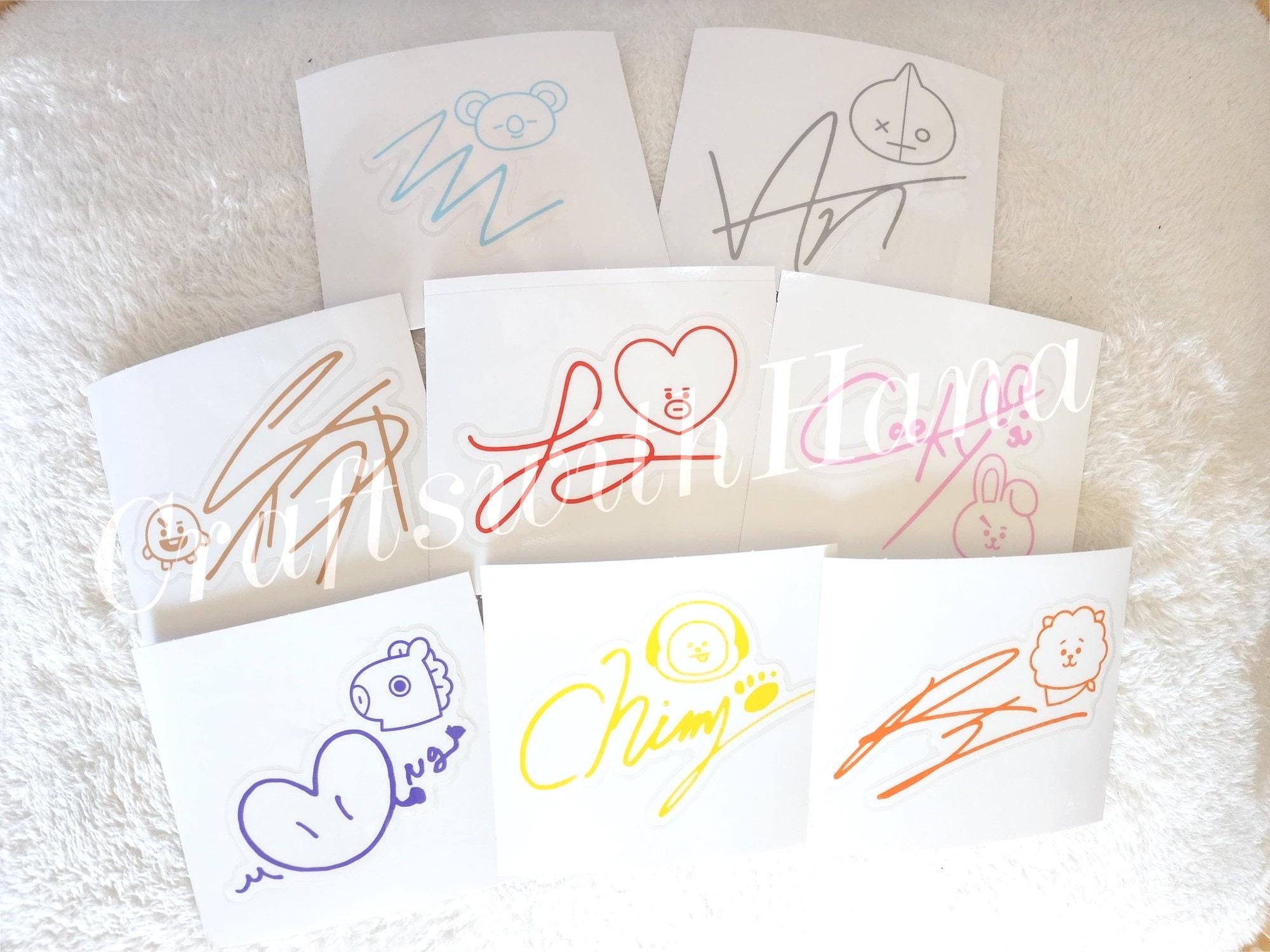 BTS BT21 シグネチャー防水ステッカー - Etsy 日本