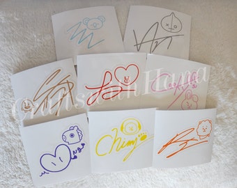 BTS BT21 Signature Waterproof Stickers (Ready To Ship)