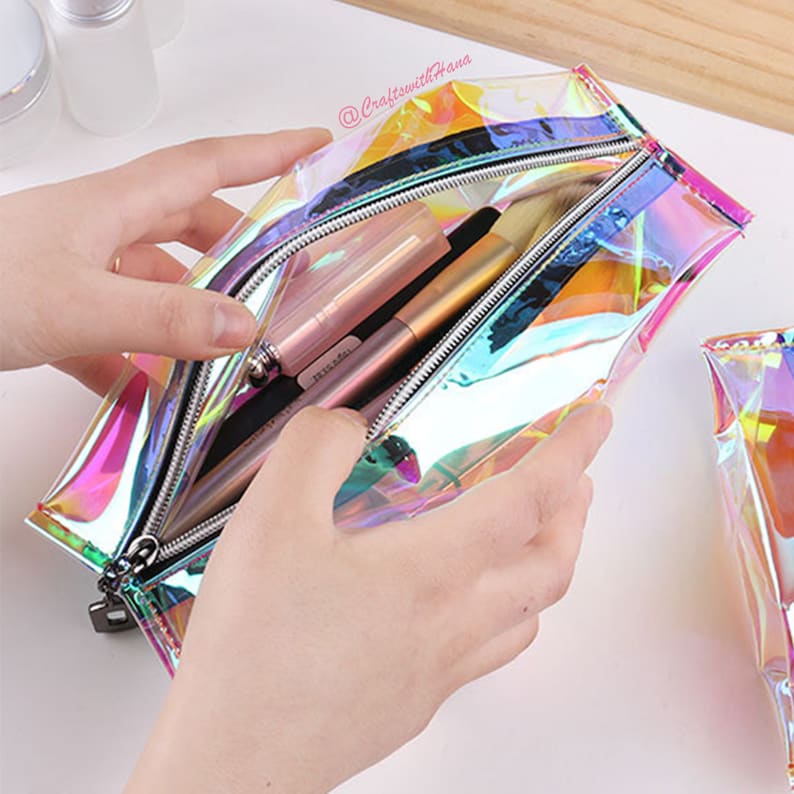 Transparent Iridescent Unicorn Skin Foldable Pouch image 1