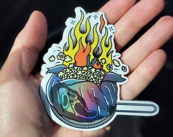 Scream Movie Holographic Sticker | Ghostface Jiffy Pop Art