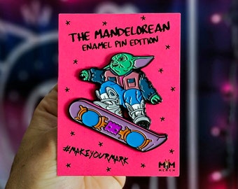 Baby Yoda Enamel Pin | Grogu and Marty McFly Mashup | The Madalorian