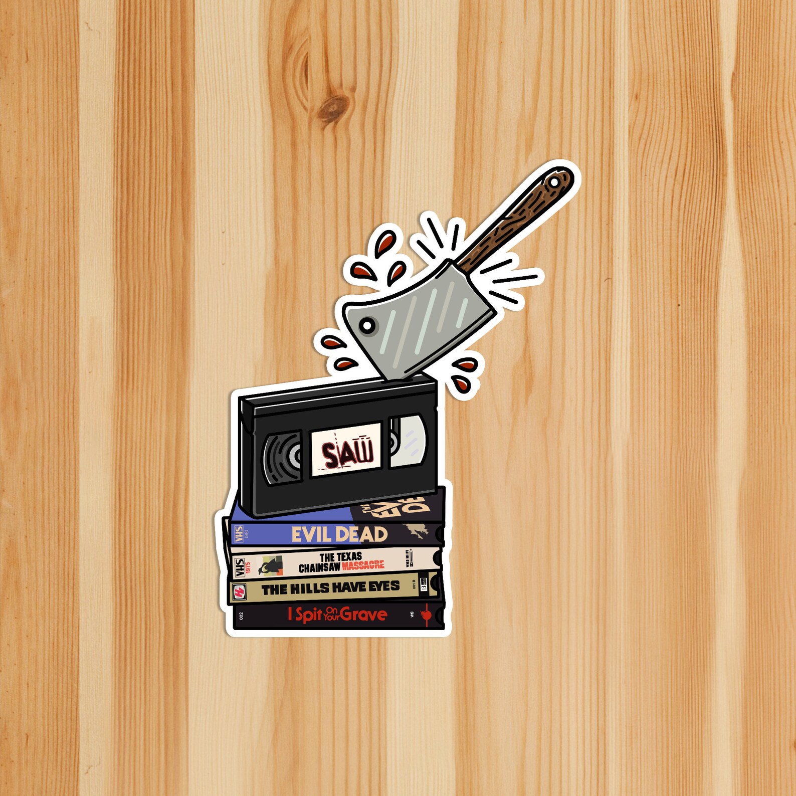 Horror Movie VHS Tapes Slasher Films Gory Movies Spooky Month Stickers