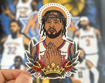 New York Basketball Inspired Stickers | Orange & Blue Skies Decal | Vinyl Sticker
