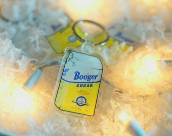 Booger Sugar Acrylic Key Chain | White Christmas | Let It Snow | Parody Logos