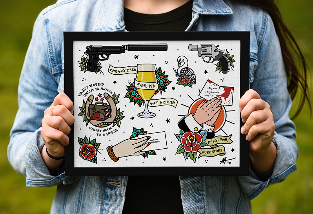 In Bruges Traditional Tattoo Flash Art Print Colin Farrell - Etsy