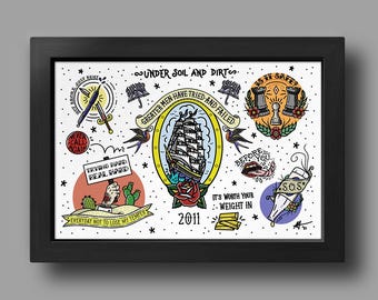 The Story So Far Tattoo Flash Print | Under Soil and Dirt Inspired Art Poster