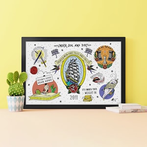 The Story So Far Traditional Tattoo Flash Art Print | Under Soil and Dirt | Pop Punk | Americana Sailor Jerry Tattoos | Wall Decor