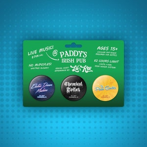 It&#39;s Always Sunny in Philadelphia | Band Buttons | Dayman | Golden God | Dennis Reynolds | Charlie Kelly | Mac | Paddys Pub | Danny DeVito