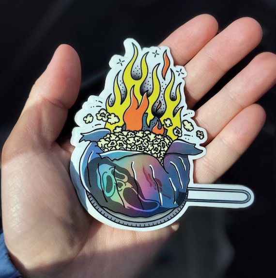 Scream Movie Holographic Sticker | Ghostface Jiffy Pop Art
