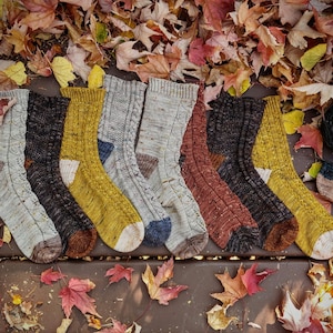 Sweater Weather Sock Collection, Cuff Down Construction, sock knitting pattern