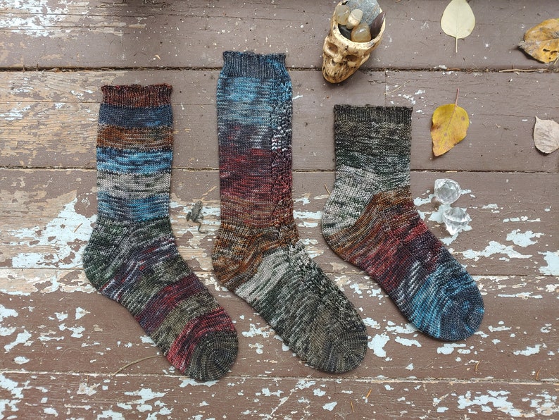 13 Nights of Spooky Socks, Toe Up Construction, Sock Knitting Pattern image 1