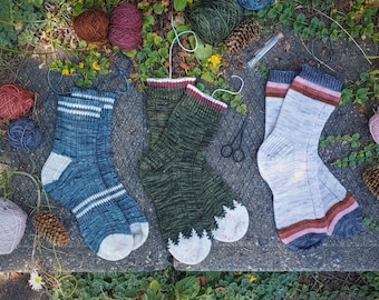 Great Outdoors Lite Sock Collection - Toe Up Construction, knitting pattern