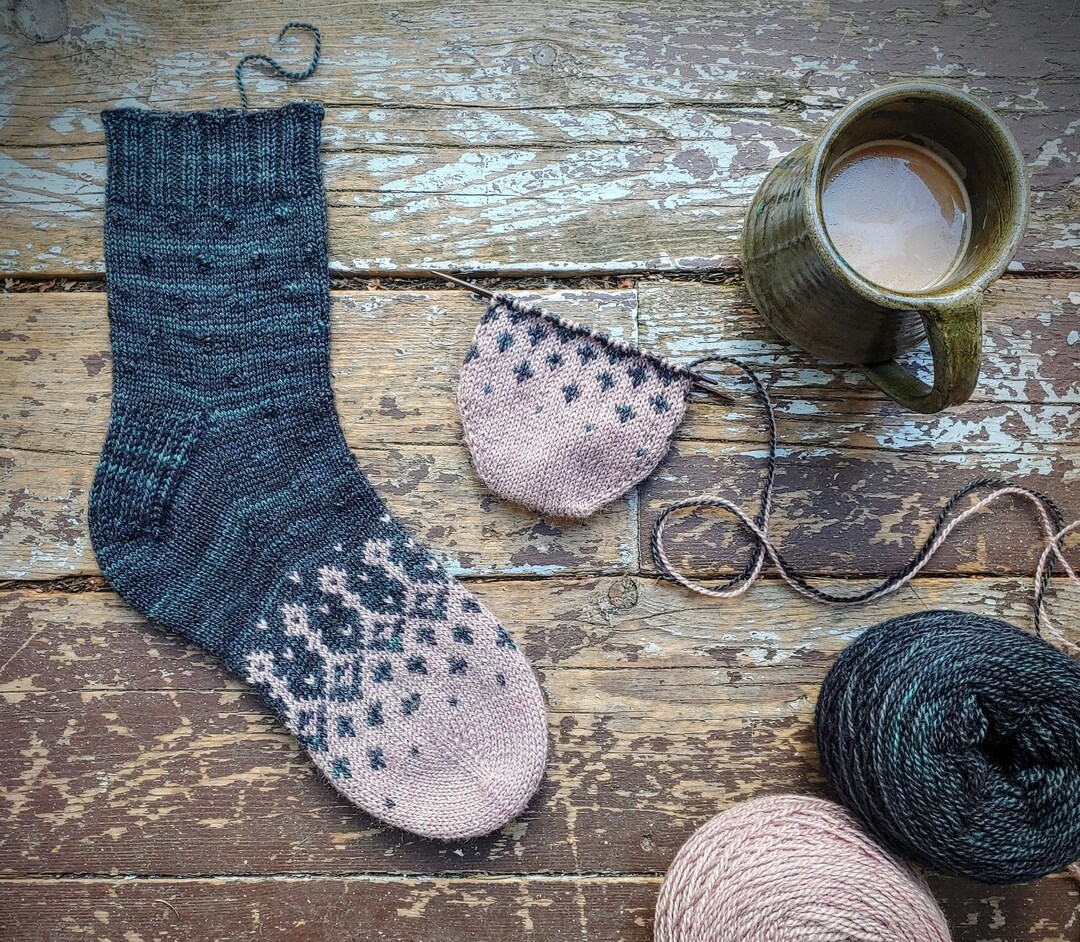 Stardust Socks, Toe up Construction, Sock Knitting Pattern Etsy