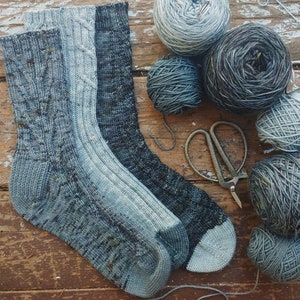 Storm Season Sock Collection, Cuff Down Construction, Sock Knitting Pattern image 2