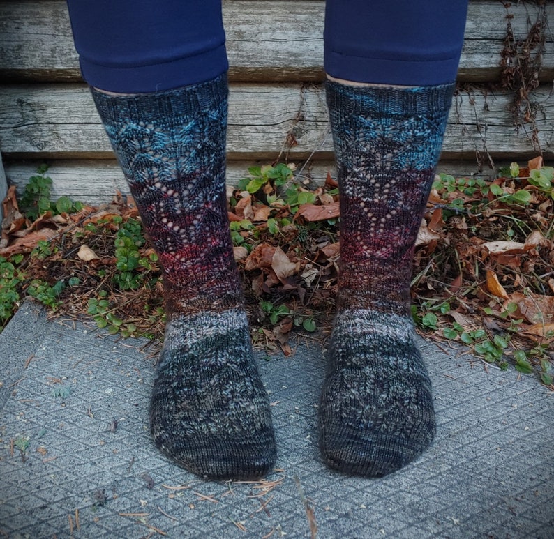 13 Nights of Spooky Socks, Toe Up Construction, Sock Knitting Pattern image 3