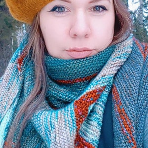 Dark Woods Shawl Knitting Pattern Asymmetrical Triangle, Marled and Faded