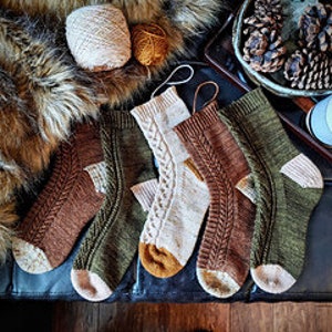 Woodland Winter Sock Collection, Cuff Down Construction, Sock Knitting Pattern