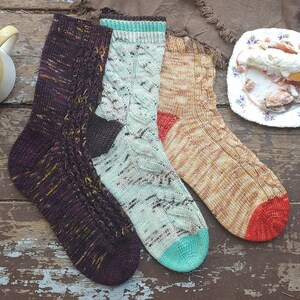 Easy as Pie Sock Collection, Toe Up Construction, Sock Knitting Pattern image 2