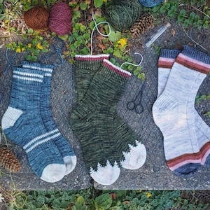 Great Outdoors Lite Sock Collection, Cuff Down construction, knitting pattern image 1