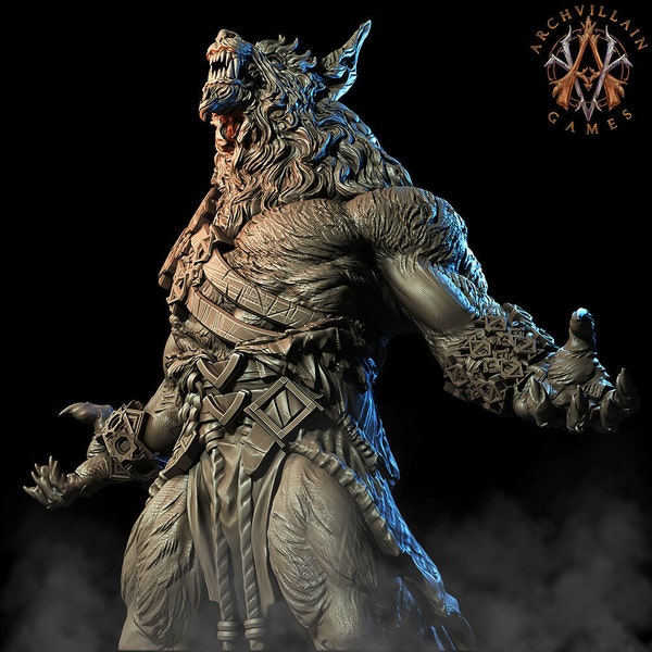 Werewolf Alpha - Archvillain Games Printed Miniature | Dungeons & Dragons | Pathfinder | Tabletop