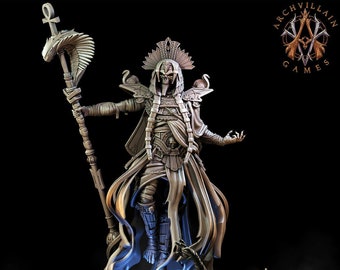 Undead Anubis, Ancient Egyptian God King - Archvillain Games Printed Miniature | Dungeons & Dragons | Pathfinder | Tabletop