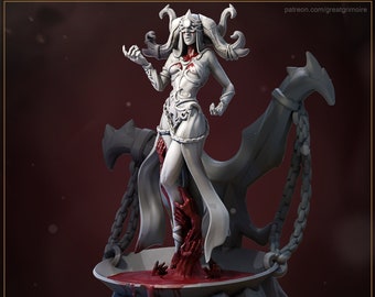 Scarlett, the Blood Witch 5 inches tall - Great Grimoire Printed Miniature | Dungeons & Dragons | Pathfinder | Tabletop