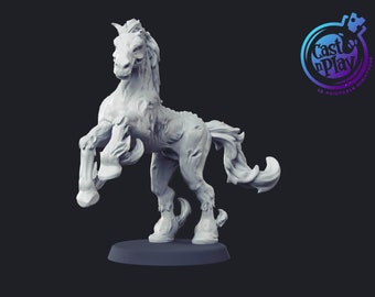 Nightmare Horse - Cast n Play Printed Miniature | Dungeons & Dragons | Pathfinder | Tabletop