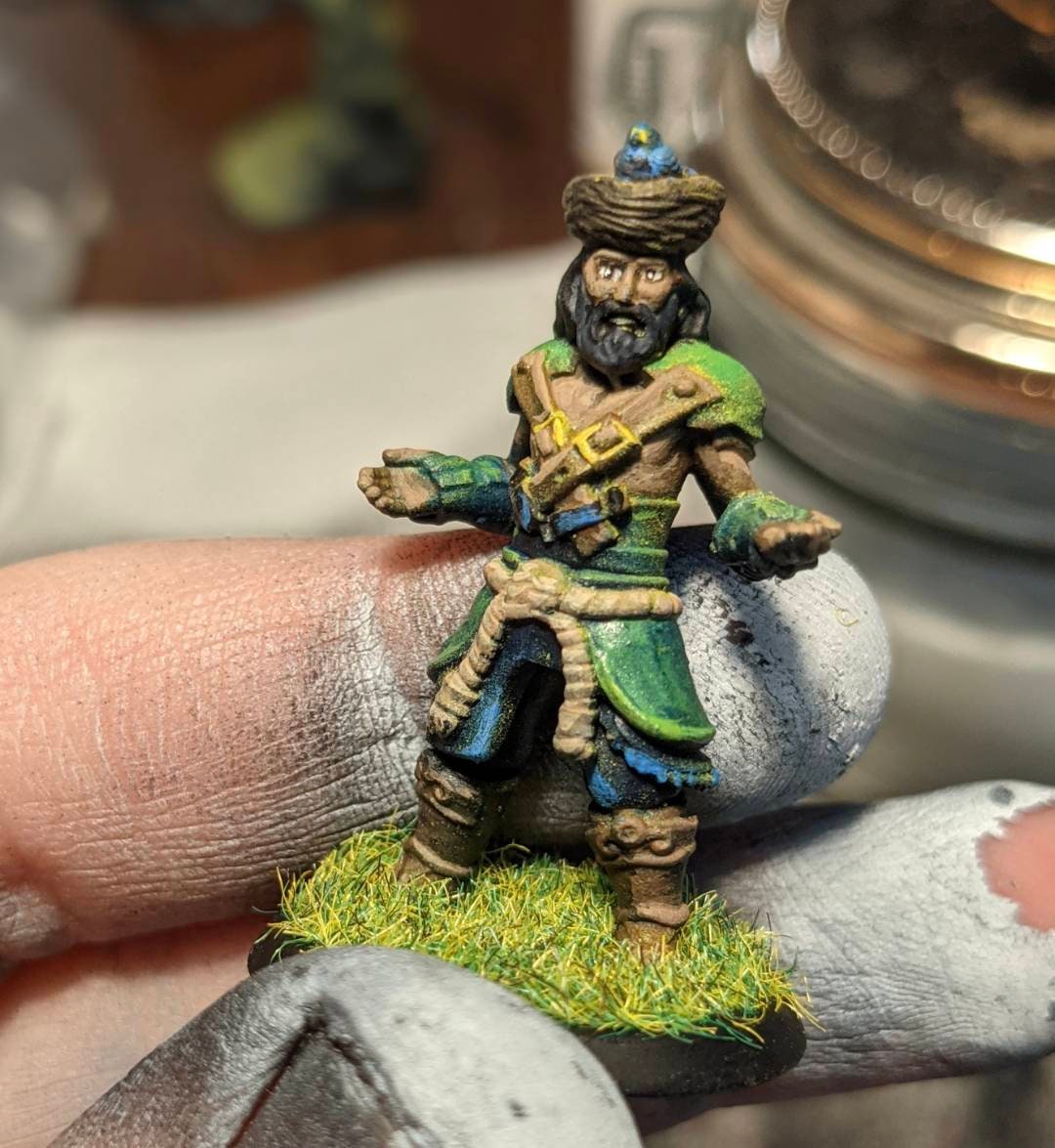 Dingbatt Designs - Getting the hang of faces and eyes now. I'd forgotten  how effective Agrax Earthshade was over Leadbelcher. #miniaturepainting  #minipainting #dnd #heroforge #anycubicphoton