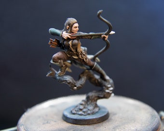 Aurielle, Female Elven Archer Painted Model - RN Estudio Printed Miniature | Dungeons & Dragons | Pathfinder | Tabletop