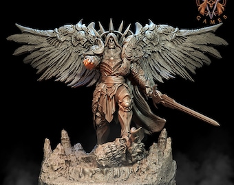 Omniel, Male Celestial Angel - Archvillain Games Printed Miniature | Dungeons & Dragons | Pathfinder | Tabletop