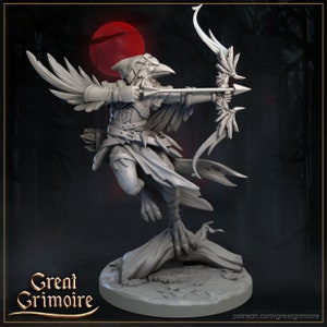 Crimson Archer, Kenku Ranger Grote Grimoire Gedrukte Miniatuur Kerkers en draken Verkenner Tafelblad afbeelding 1