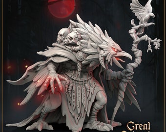 Blood Moon Shaman - Grote Grimoire Bedrukte Miniatuur | Dungeons & Dragons | Pathfinder | Tafelblad