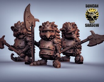 Igel Krieger mit Halberd - Duncan Shadow Bedruckte Miniatur | Dungeons &Dragons | Pathfinder | Tischplatte