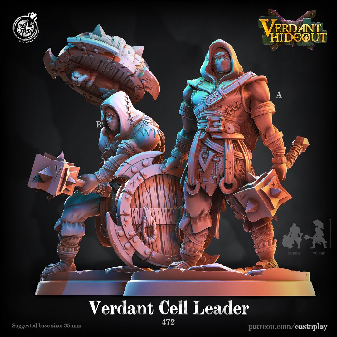 Verdant Cell Leaders - 2 Cast N Play Printed Miniatures | Dungeons ...