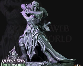 Dark Elf Swordmaster - Archvillain Games Printed Miniature | Dungeons & Dragons | Pathfinder | Tabletop