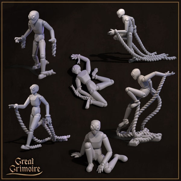 Puppets - 6 Great Grimoire Printed Miniatures | Dungeons & Dragons | Pathfinder | Tabletop